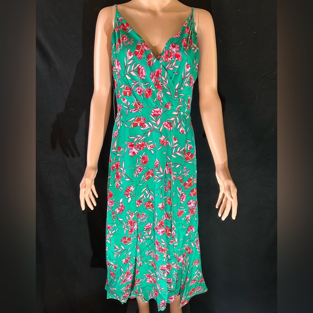 NWT Yumi Kim Anthropologie Vienna Silk Midi Dress Dandelion Emerald-Size 12 NWT - Picture 3 of 8